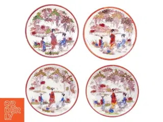 Små tallerkener, med asiatisk motiv (str. 13 cm)