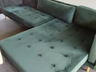 Flot grøn velour sofa