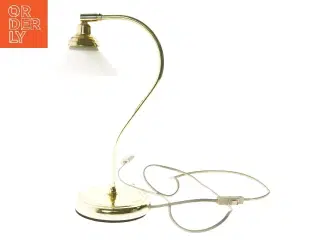 Messing bordlampe med hvid skærm fra IKEA (str. 38x15 cm)