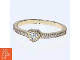 Guld ring med hjerte design (str. 54 mm)