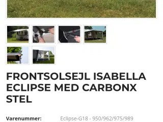 Eclipse solsejl G 18 med carbon X stænger og 1 sid