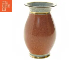 Vase, krakeleret porcelæn med forgyldning, Royal Copenhagen (str. 22 cm)