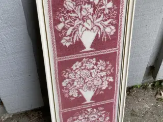 Korsstingsbroderi – indrammet blomstermotiv