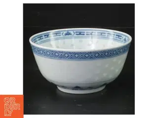 Kinesisk Porcelæn skål med blå mønster (str. Ø 11,5 cm)