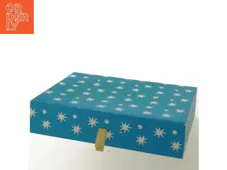 Blå opbevaringsæske med stjernemønster (str. 7x31,5x23 cm)