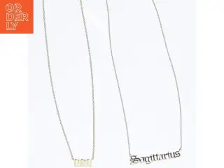 Kædesæt med vedhæng (str. 46 cm. 2 styk)