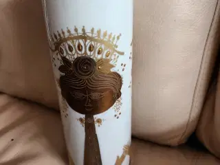 SMUK BJØRN WINBLAD STUDIOLINE VASE GULD& HVID 6Ø &