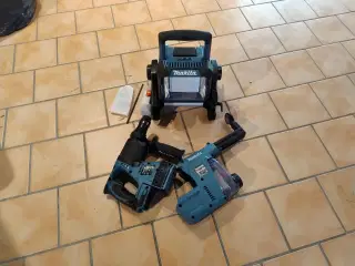 Makita 18W betonhammer og lygte
