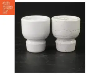 Porcelæn lysestager fra B&G (str. Ø 8 cm. længde, 9 cm)
