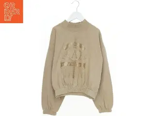 Langærmet beige sweatshirt med print (str. 152)