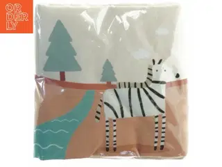 Bomuldsstof med dyre- og naturmotiv fra Søstrene Grene (str. 14 x, 15 cm)