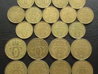 1 og 2 kr 1924-1941 komplet sæt inkl. 1 kr 1924
