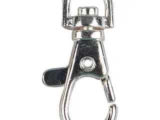 Karabinhage, H: 3,7 cm, diam. 37 mm, B: 1,4 cm, forsølvet, 15stk./ 1 pk.