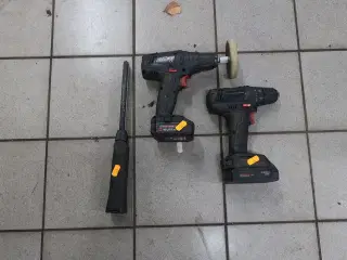 2 stk. skruemaskiner samt lampe WURTH