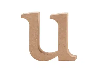 Bogstav, u, H: 8,5 cm, tykkelse 2 cm, 1 stk.
