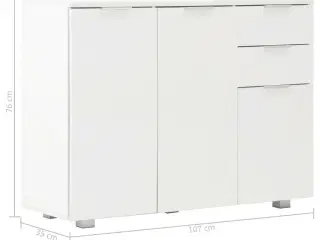 Skænk 107x35x80,5 cm hvid højglans