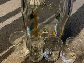 Holmegaard flaske med glas