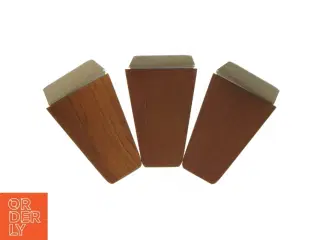 Teak træ Bogstøtter (str. 13 x 15 cm. 3 styk)