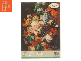 Vintage Puzzle med blomstertryk 1500 brikker fra Milton Bradley (str. 1500 brikker 79x61 cm)