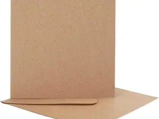 Elegant brevkort med kuvert - 10 sæt, 12,5x12,5 cm