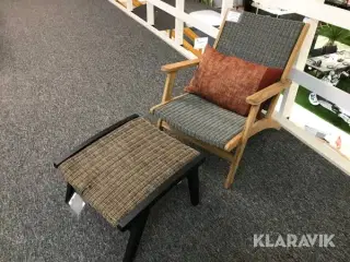 Havemøbler - loungestol + fodskammel Brafab Kira