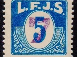 L.F.J.S. - ( Lolland Falsters Jernbaneselskab ) - Godsfrimærke - 5 Øre overstemplet til 7 Øre - Ust.