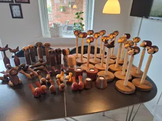 trædrejet figur/køkkenrulleholder