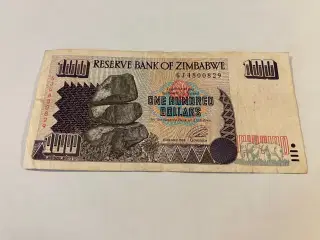 100 Dollars Zimbabwe 1995