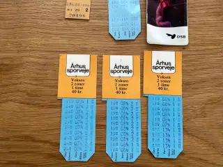 Klippekort fra Aarhus Sporveje, gamle DSB biletter