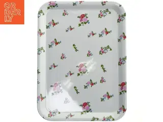 Rektangulær bakke med blomstermotiv (str. 44x32,5 cm)