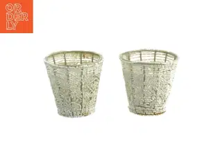 Perledekorerede lysestager (str. 9 cm)