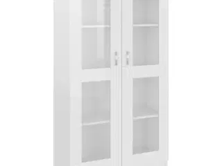 Vitrineskab 82,5x30,5x150 cm spånplade hvid højglans
