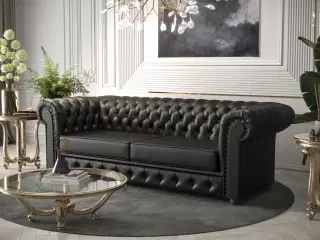 MANCHESTER III 3-PERS. ÆGTE LÆDER SOFA 218 CM