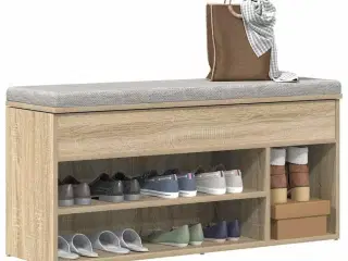 Skobænk 102x30,5x45 cm konstrueret træ sonoma-eg