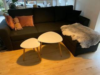 Komfortable sovesofa mørkegrå / sort 