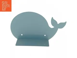 Blå hval væghylde fra Søstrene Grene (str. 28x15 cm)