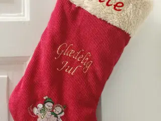 Julesok med valgfrit navn broderet på