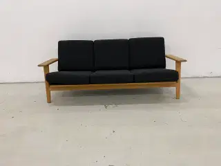 Hans J Wegner Ge-290/3 Pers.Sofa i mørkegrå uld.