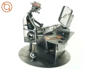 Håndlavet figur i metal med blyantsholder (str. 14 x 16 cm)