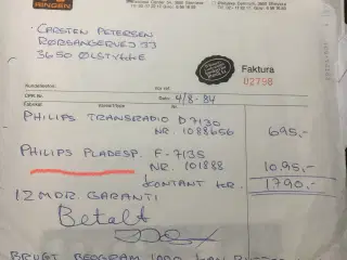 Philips F7135 pladespiller 