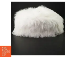 Hvid pels hat (str. Ø. 30 cm)