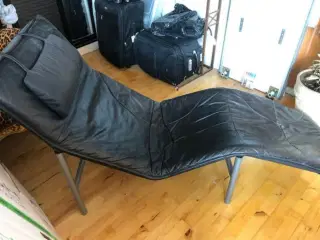 Læder chaiselong 