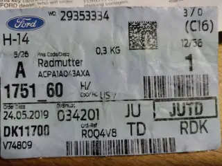 låsemøtrikker til Ford modeller