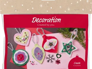 Mini DIY Kit Dekoration, Julepynt i filt, ass. farver, 1 pk.
