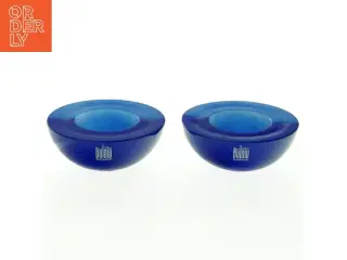 Blå lysestager fra Bülow (str. Ø. 8 cm)