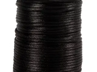Satinsnor, tykkelse 2 mm, sort, 50m/ 1 rl.