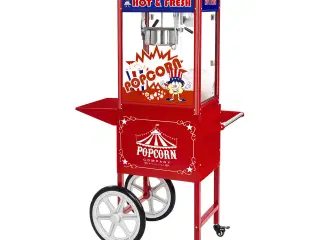 Popcornmaskine med vogn og LED-belysning