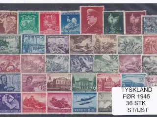 Tyskland før 1945 Samling 36 Stk. Stemplet/Ustemplet