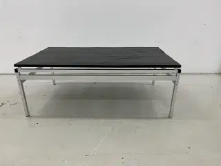 Sofabord fra 70’erne med sort granit stel aluminiu