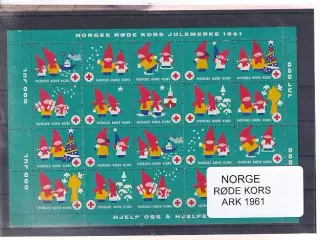 Norge - Røde kors Julemærkeark - 1961